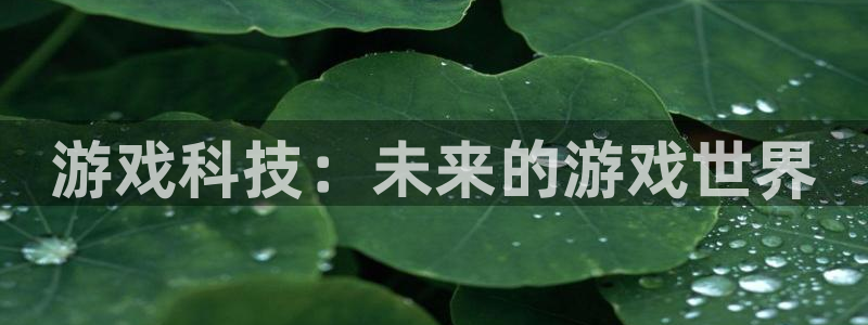 赢咖娱乐咨询：游戏科技：未来的游戏世界