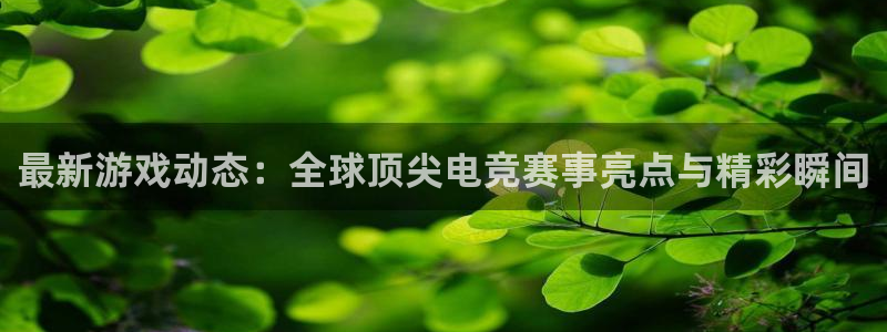 赢咖娱乐平台官方网站：最新游戏动态：全球顶尖电竞赛事亮点与精