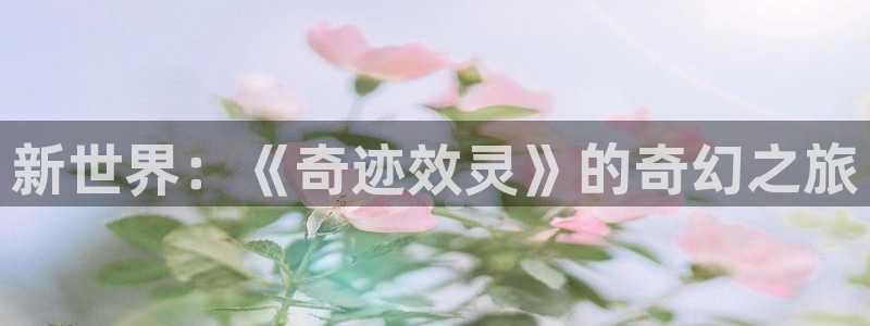 赢咖娱乐4招商：新世界：《奇迹效灵》的奇幻之旅